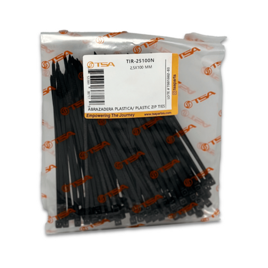 ABRAZADERA PLASTICA 2,5X100MM NEGRA (100 PZA)