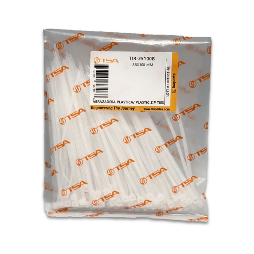 ABRAZADERA PLASTICA 2,5X100MM BLANCA (100 PZA)