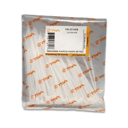 ABRAZADERA PLASTICA 2,5X100MM BLANCA (100 PZA)
